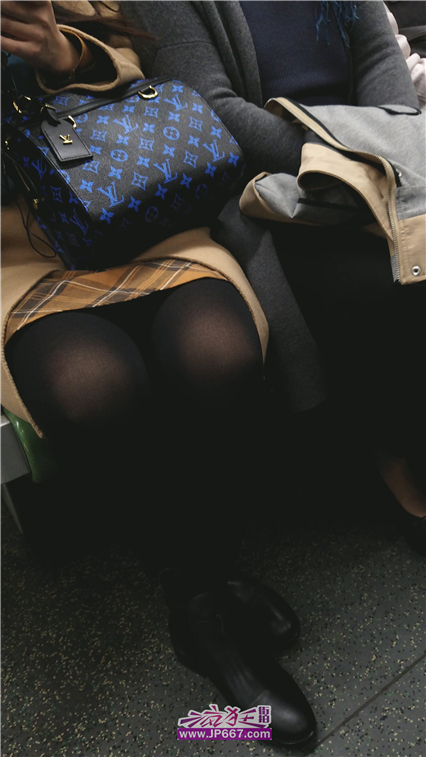 【已补档】[打底裤] 4K超清！地铁上玩手机的黑丝气质美女-805MB 