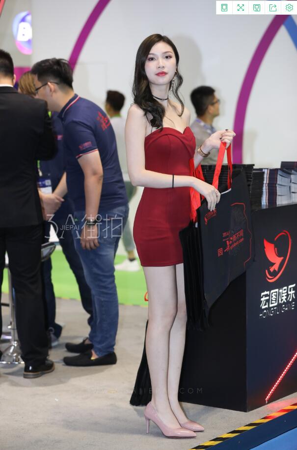 [辉辉售图]漂亮的红色超短连衣裙美腿模特 -10P